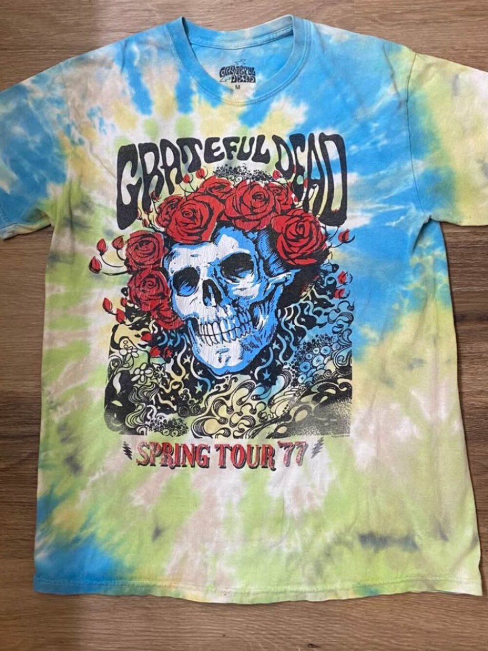 Liquid Blue Grateful Dead Spring Tour ’77 Tie-Dye Shirt Men’s M Official Merch